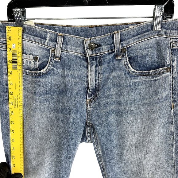 Rag & Bone Jean Dre Slim Boyfriend Low Rise US 4 Valencia Raw Hem USA Made Edgy - Picture 10 of 15